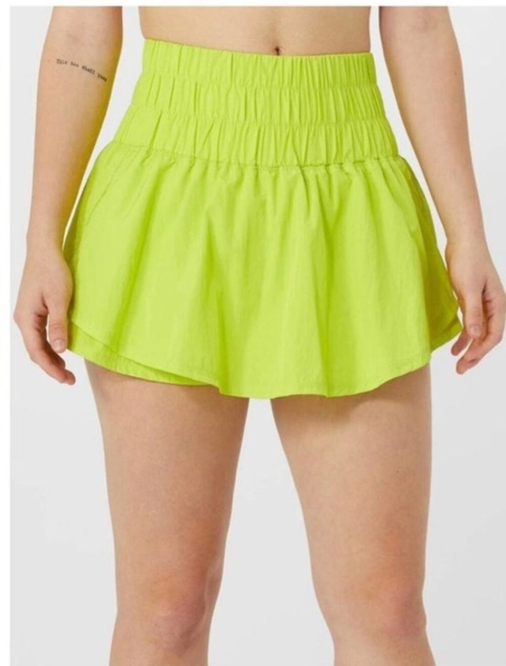 Free People Movement Way Home Skort Neon Green Athletic Sz XS